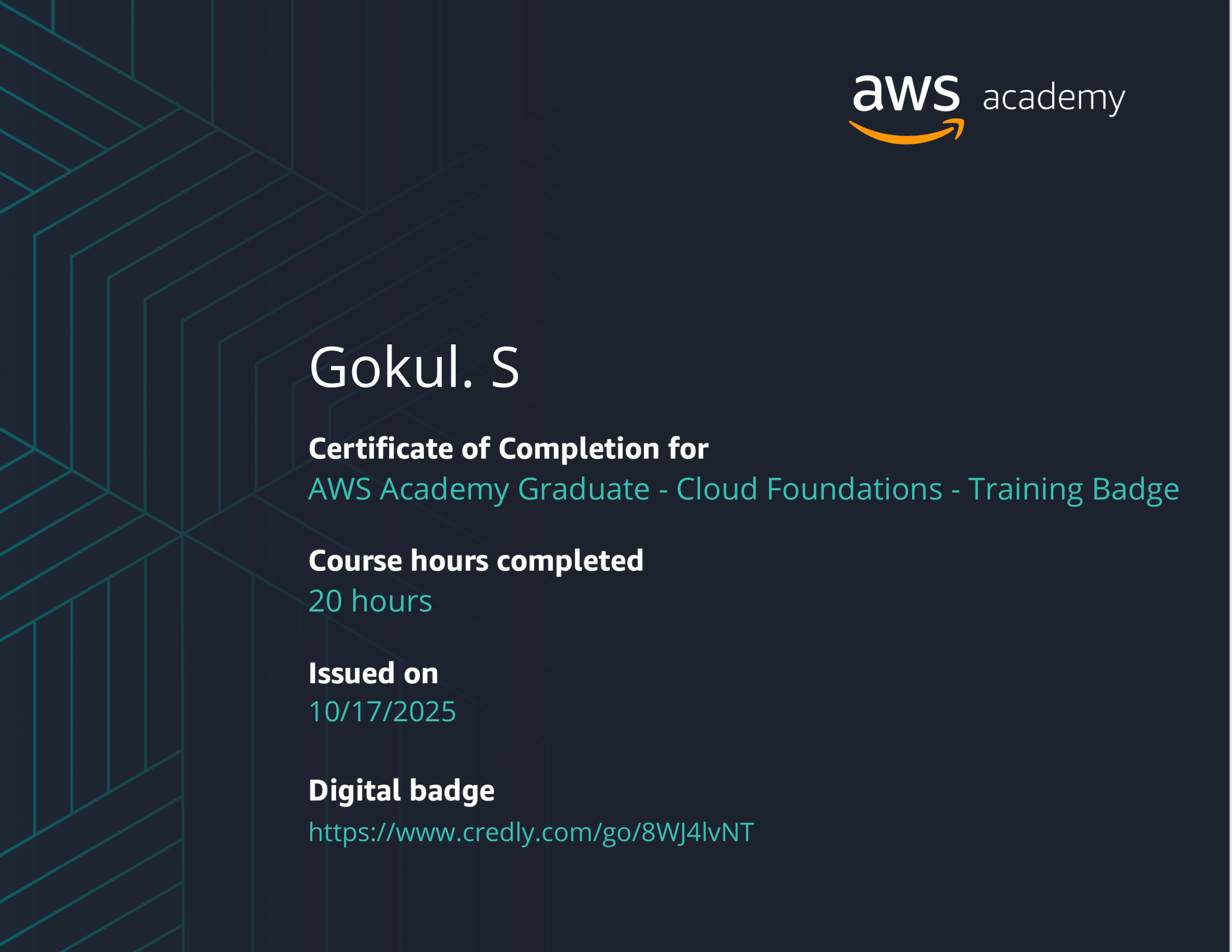 AWS Academy Graduate Badge
